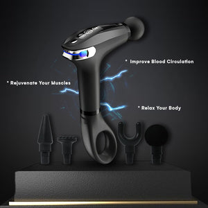 Portable Body Massage Gun | Fascial Gun Pro, Extended Handle, LED Large Screen Display