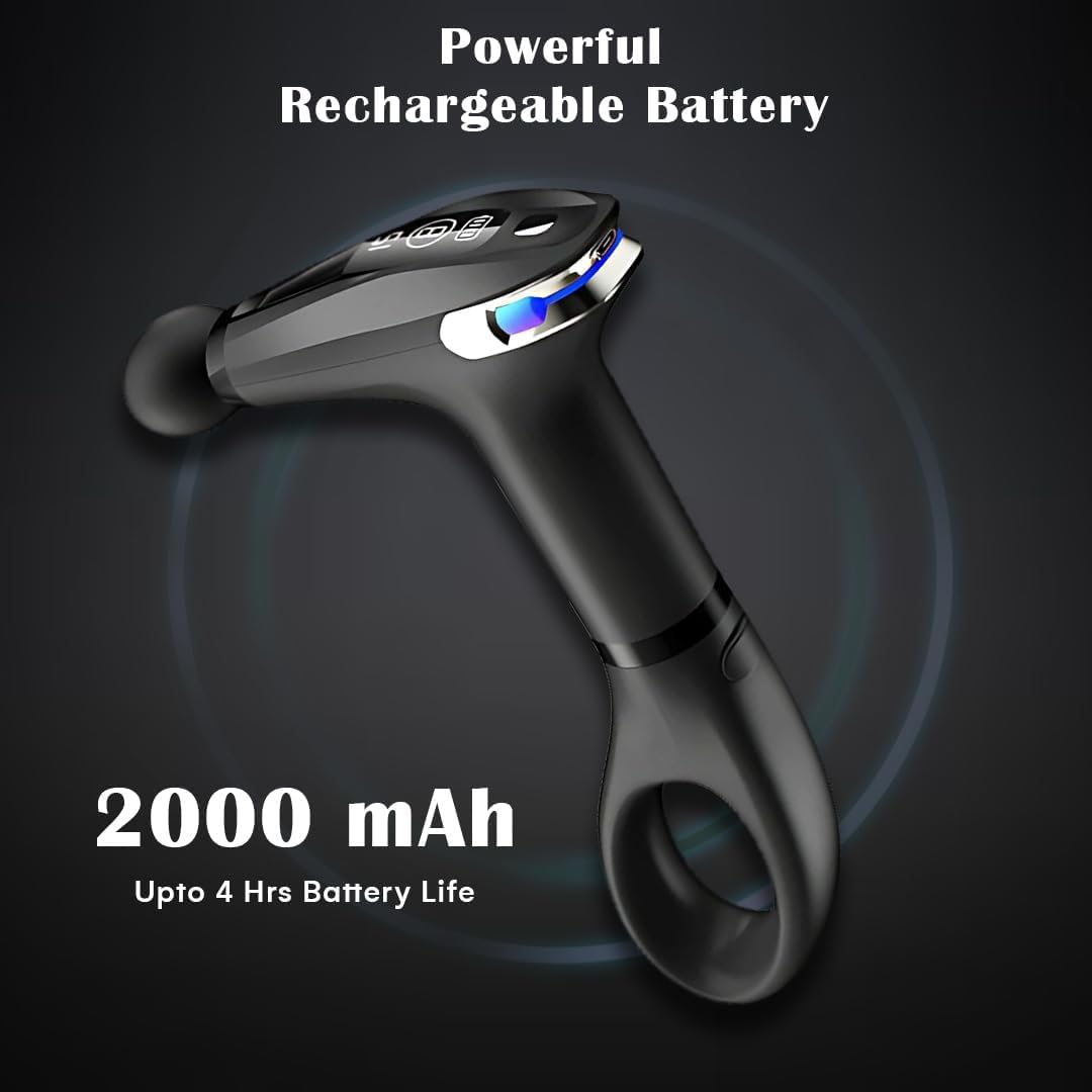 Portable Body Massage Gun | Fascial Gun Pro, Extended Handle, LED Large Screen Display
