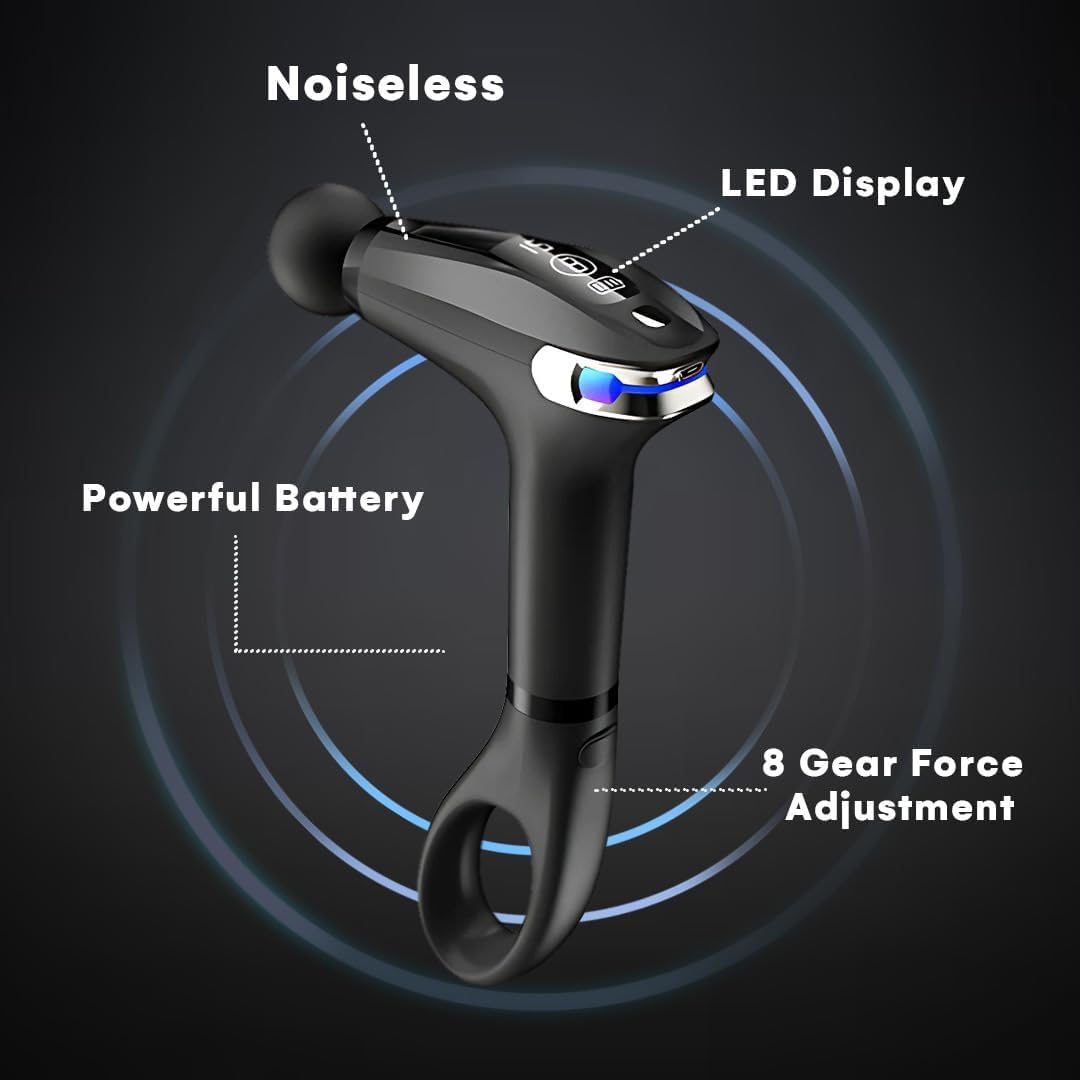 Portable Body Massage Gun | Fascial Gun Pro, Extended Handle, LED Large Screen Display