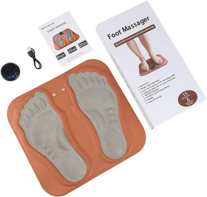 EMS Foot Massager, 3D Foldable Foot Massager Pad for Pain Plantar Relief, Muscle Relaxation, LCD Display with 6 Modes 15 Intensities