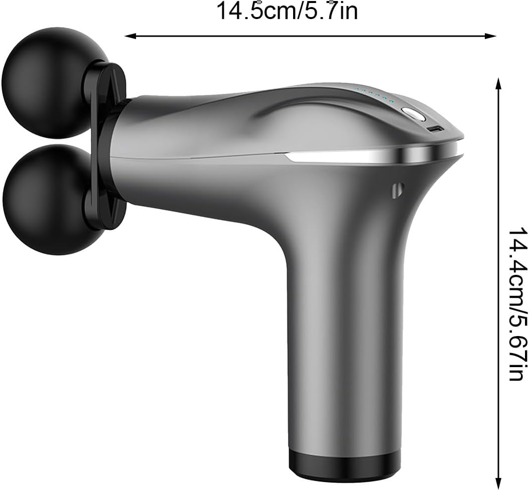 Body Massager Tool, Electric Double-Headed Muscle Relaxer, Smart Quiet 6 Speed Portable Handheld Back Massager for Relaxation Hoffti