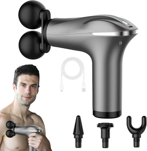Body Massager Tool, Electric Double-Headed Muscle Relaxer, Smart Quiet 6 Speed Portable Handheld Back Massager for Relaxation Hoffti