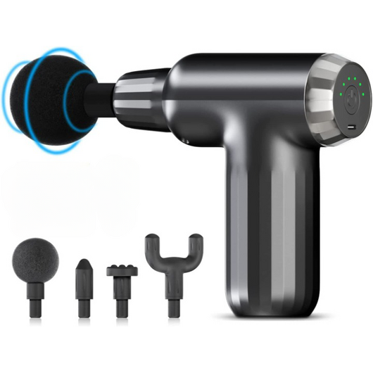 "Muscle Massage Gun – 4 Attachments, Deep Tissue Relief, Quiet & Portable"