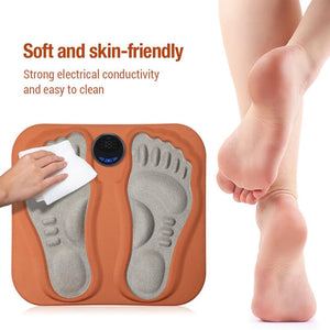 EMS Foot Massager, 3D Foldable Foot Massager Pad for Pain Plantar Relief, Muscle Relaxation, LCD Display with 6 Modes 15 Intensities