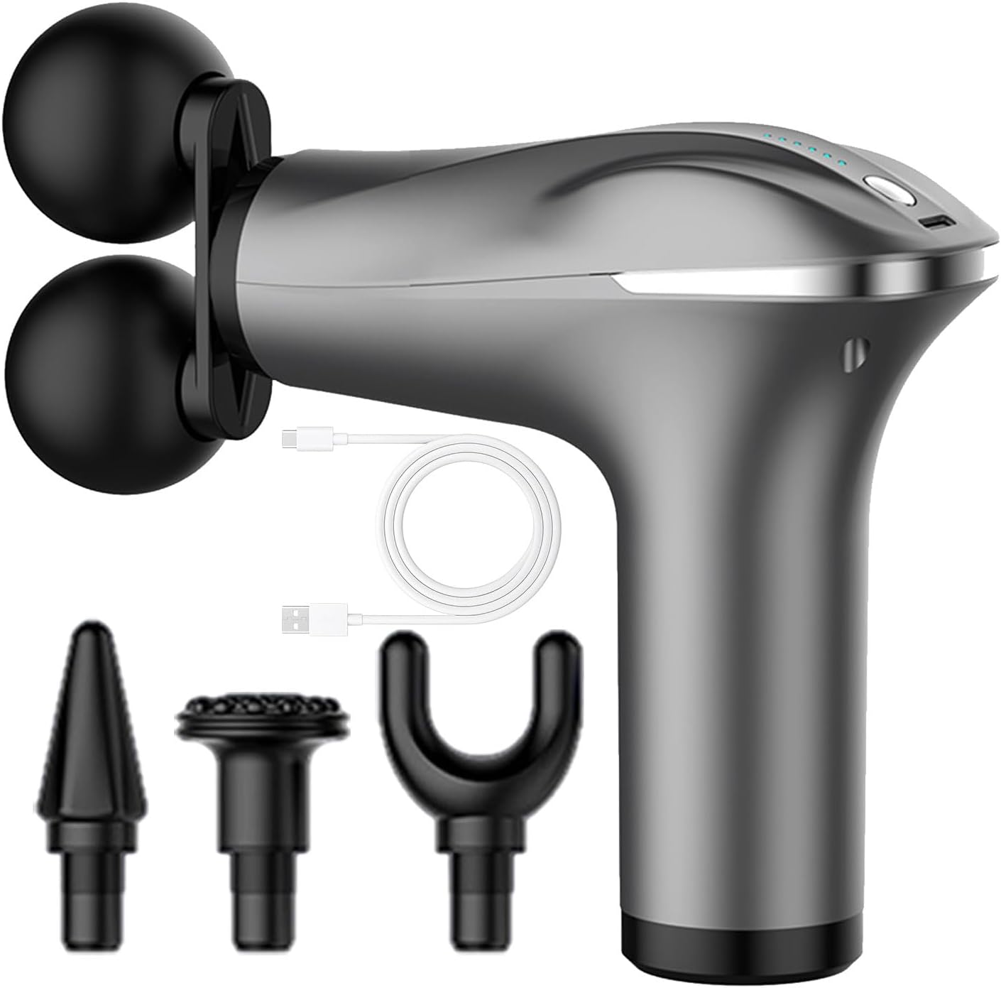 Body Massager Tool, Electric Double-Headed Muscle Relaxer, Smart Quiet 6 Speed Portable Handheld Back Massager for Relaxation Hoffti
