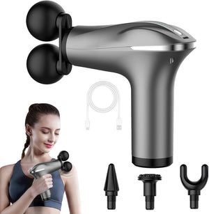 Body Massager Tool, Electric Double-Headed Muscle Relaxer, Smart Quiet 6 Speed Portable Handheld Back Massager for Relaxation Hoffti