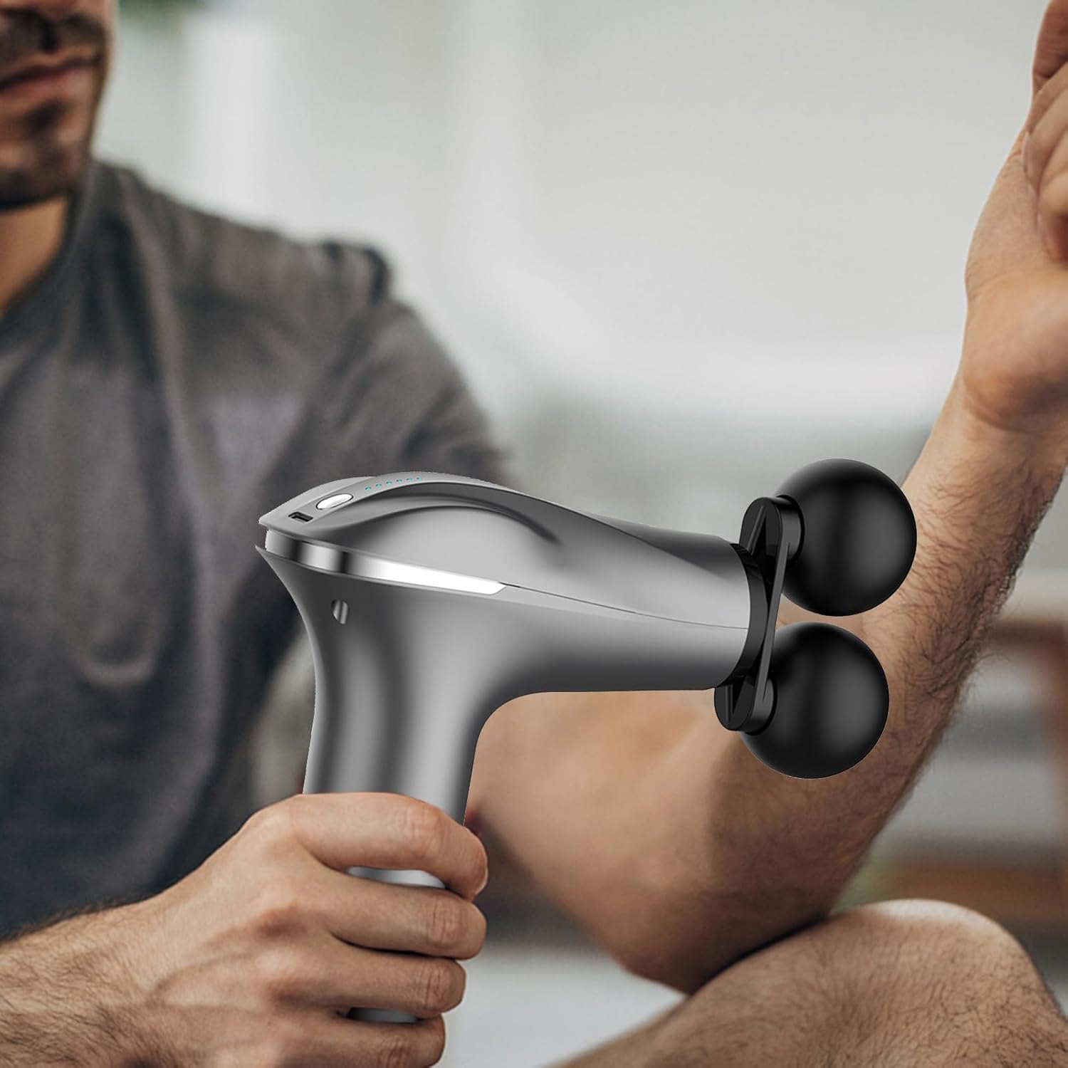 Body Massager Tool, Electric Double-Headed Muscle Relaxer, Smart Quiet 6 Speed Portable Handheld Back Massager for Relaxation Hoffti