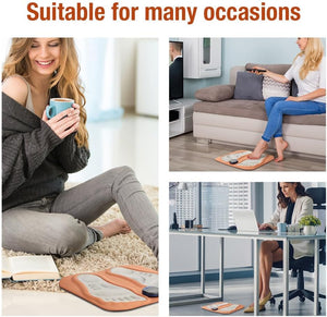 EMS Foot Massager, 3D Foldable Foot Massager Pad for Pain Plantar Relief, Muscle Relaxation, LCD Display with 6 Modes 15 Intensities