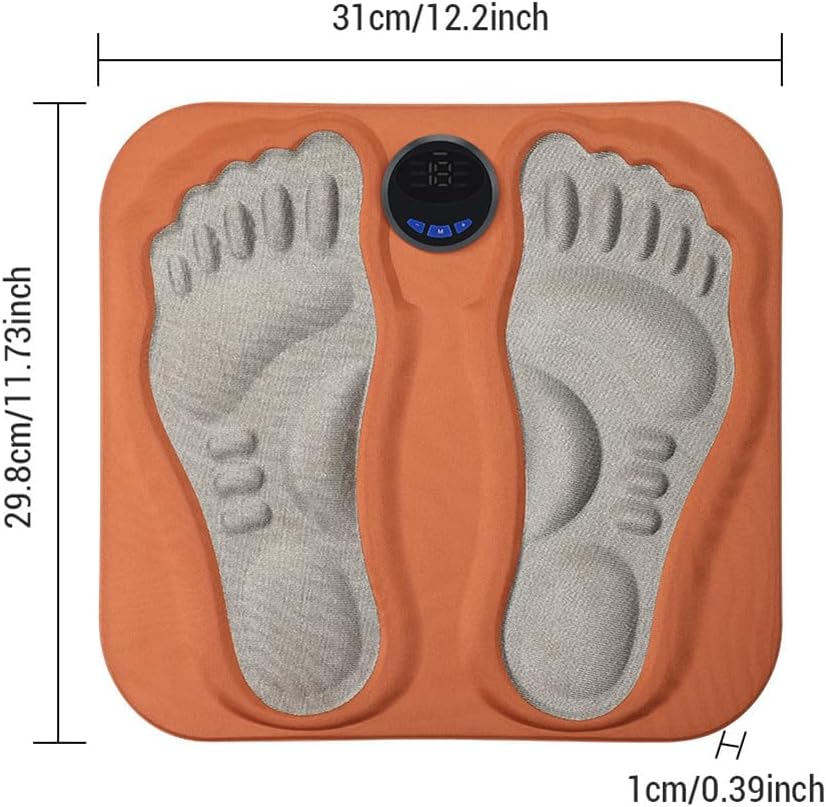 EMS Foot Massager, 3D Foldable Foot Massager Pad for Pain Plantar Relief, Muscle Relaxation, LCD Display with 6 Modes 15 Intensities