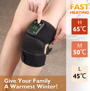 MOAJAZA Knee Brace Heated Knee Massager Heated Knee Brace Vibration Knee Heating Pad 3 Adjustable Intensity and Temperature Knee Brace for Knee/Elbow/Shoulder Relaxation