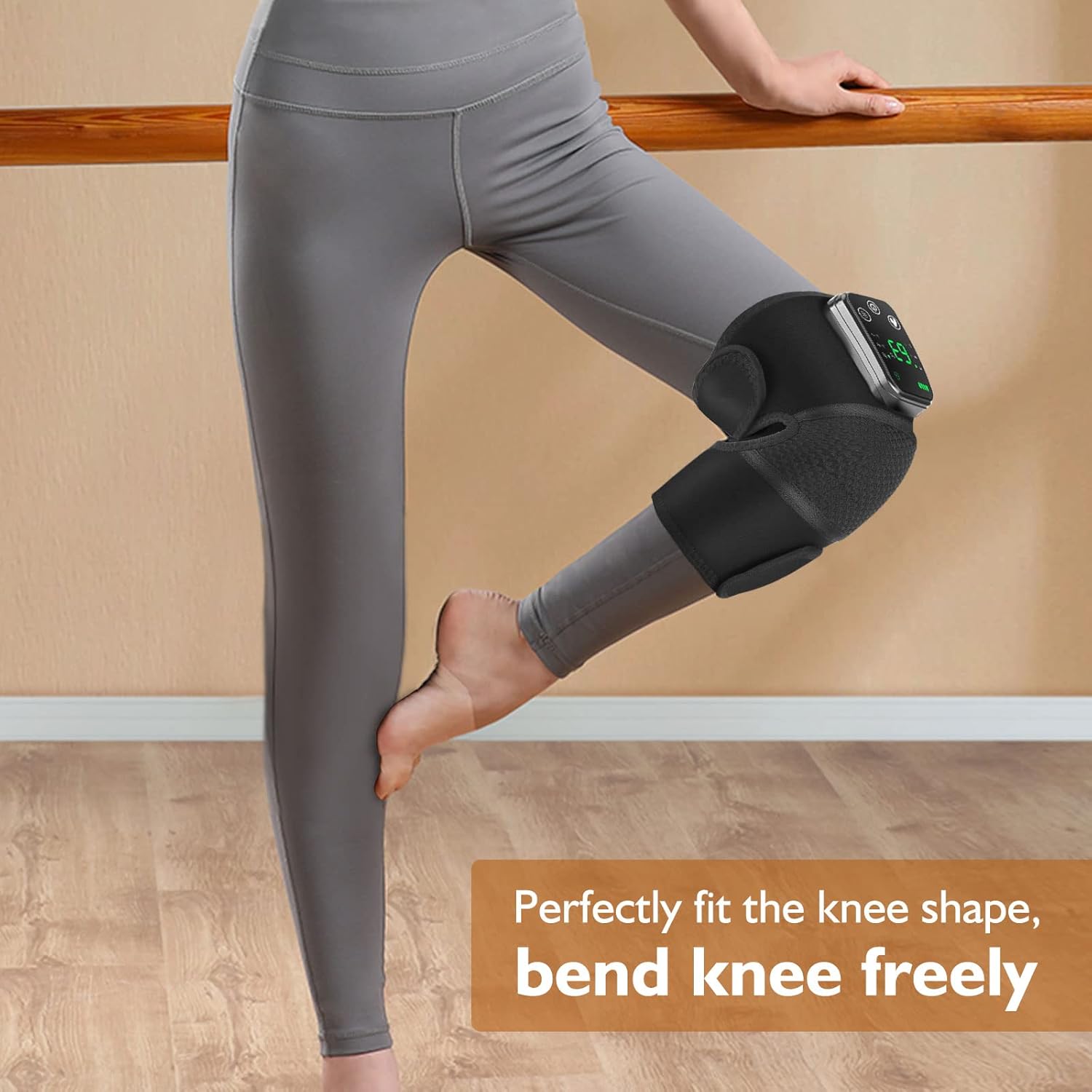 MOAJAZA Knee Brace Heated Knee Massager Heated Knee Brace Vibration Knee Heating Pad 3 Adjustable Intensity and Temperature Knee Brace for Knee/Elbow/Shoulder Relaxation