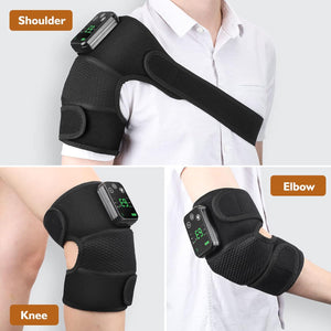 MOAJAZA Knee Brace Heated Knee Massager Heated Knee Brace Vibration Knee Heating Pad 3 Adjustable Intensity and Temperature Knee Brace for Knee/Elbow/Shoulder Relaxation